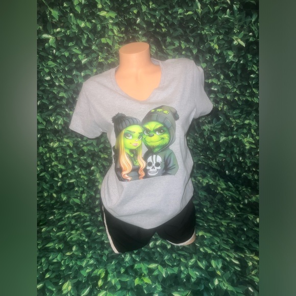 Gildan Tops - SALE NEW Custom Made Grinch V Neck Tee
